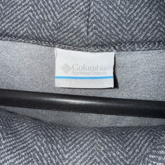 Columbia  Pullover Size Large Black Herringbone Pockets Mock Neck - Picture 3 of 8